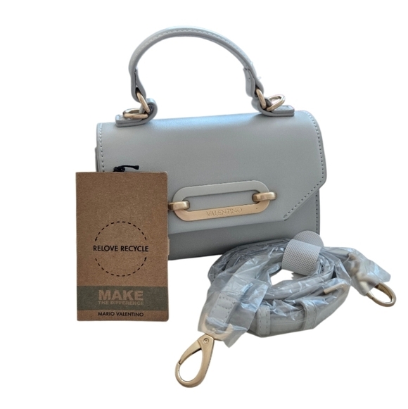 NWT Mario Valentino Women's Light Gray Mini Crossbody Bag - Picture 10 of 14